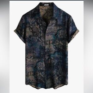 Mens Hawaiian Shirt Short Sleeve Button Down Tropical Shirts Casual Floral Shirt